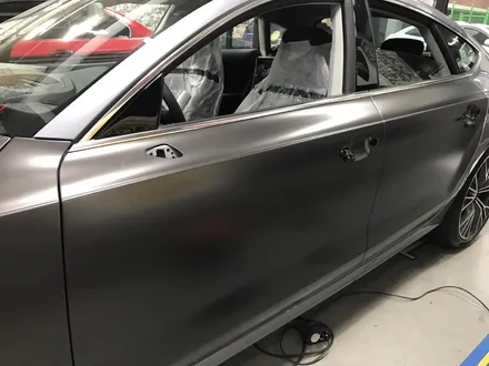 부천 랩핑 아우디 a7 5.5 TDI 사틴 네로 펄 전체랩핑 반무광 다크 그레이 랩핑 / 부천 상이로