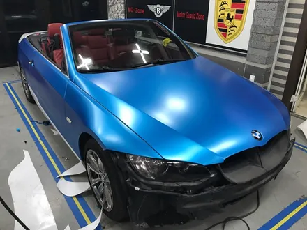 부천래핑 bmw 328컨버터블 반무광 사틴블루 전체랩핑 / 부천 상이로