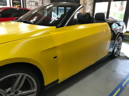 bmw e93 328 컨버터블 반무광랩핑 사틴옐로우 전체랩핑시공 부천랩핑 / 부천 상이로