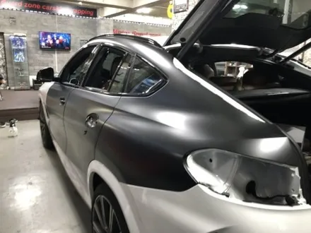 [자동차 랩핑] 신형 bmw x6 40d  사틴 블랙 무광 전체 랩핑 시공 부천 모터가드존 본점 / 부천 상이로