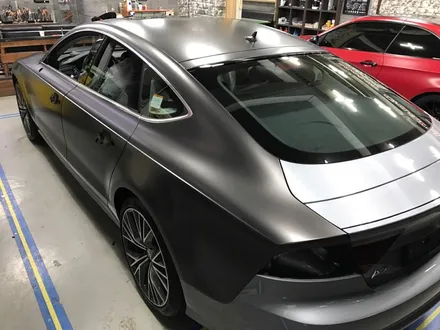 부천 랩핑 아우디 a7 5.5 TDI 사틴 네로 펄 전체랩핑 반무광 다크 그레이 랩핑 / 부천 상이로