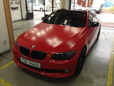 부천랩핑 bmw e93 328컨버터블 사틴 카마인 래드 전체랩핑 부천 반무광전체랩핑 / 부천 상이로