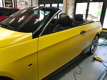 bmw e93 328 컨버터블 반무광랩핑 사틴옐로우 전체랩핑시공 부천랩핑 / 부천 상이로