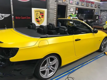 bmw e93 328 컨버터블 반무광랩핑 사틴옐로우 전체랩핑시공 부천랩핑 / 부천 상이로