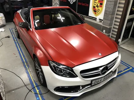 부천인천랩핑 벤츠c63amg 카브리올레 사틴스무딩래드 전체랩핑시공 / 부천, 광명, 시흥