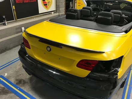 bmw e93 328 컨버터블 반무광랩핑 사틴옐로우 전체랩핑시공 부천랩핑 / 부천 상이로