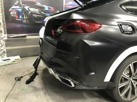 [자동차 랩핑] 신형 bmw x6 40d  사틴 블랙 무광 전체 랩핑 시공 부천 모터가드존 본점 / 부천 상이로