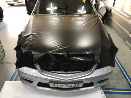 부천자동차랩핑 벤츠s500amg 사틴골드더스트블랙필름 전체랩핑시공 / 부천 상이로