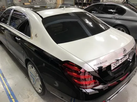 부천랩핑 벤츠 마이바흐 s650 팬텀 스타일 화이트펄유광 필름 커스텀 투톤랩핑 시공완성 모터가드존본점 / 부천 상이로