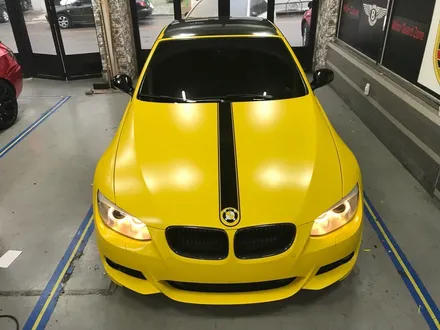 bmw e93 328 컨버터블 반무광랩핑 사틴옐로우 전체랩핑시공 부천랩핑 / 부천 상이로
