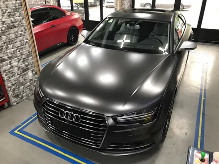 부천 랩핑 아우디 a7 5.5 TDI 사틴 네로 펄 전체랩핑 반무광 다크 그레이 랩핑 / 부천 상이로