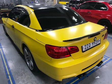bmw e93 328 컨버터블 반무광랩핑 사틴옐로우 전체랩핑시공 부천랩핑 / 부천 상이로