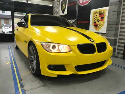 bmw e93 328 컨버터블 반무광랩핑 사틴옐로우 전체랩핑시공 부천랩핑 / 부천 상이로