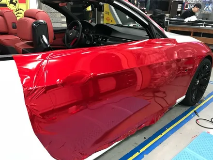 부천랩핑 크롬랩핑 bmwe93컨버터블 래드크롬 전체래핑 시공 모터가드존 본점 시공 / 부천 상이로