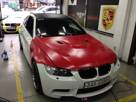 부천랩핑 bmw m3 사틴 카마인 래드 전체랩핑 반무광 필름 랩핑 / 부천 상이로