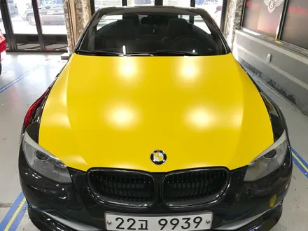 bmw e93 328 컨버터블 반무광랩핑 사틴옐로우 전체랩핑시공 부천랩핑 / 부천 상이로