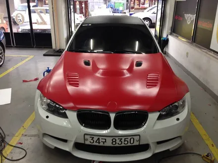 부천랩핑 bmw m3 사틴 카마인 래드 전체랩핑 반무광 필름 랩핑 / 부천 상이로