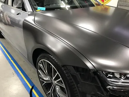 부천 랩핑 아우디 a7 5.5 TDI 사틴 네로 펄 전체랩핑 반무광 다크 그레이 랩핑 / 부천 상이로