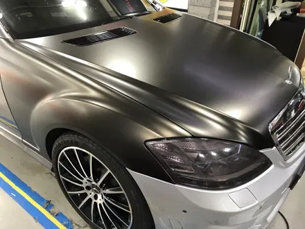 부천자동차랩핑 벤츠s500amg 사틴골드더스트블랙필름 전체랩핑시공 / 부천 상이로