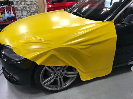 bmw e93 328 컨버터블 반무광랩핑 사틴옐로우 전체랩핑시공 부천랩핑 / 부천 상이로