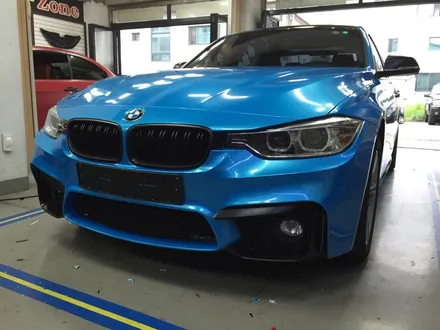 부천 랩핑 bmw 320d f30 바하마 블루 펄 전체랩핑 및 m 퍼포먼스 데칼 랩핑 / 부천 상이로
