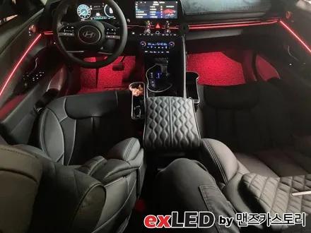 아반떼 CN7 순정 연동 엠비언트 시공으로 이질감 없는 실내 무드등을 도전해보세요! / 안산,시흥,화성
