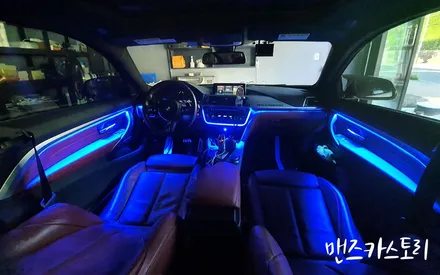 bmw 4시리즈 420d 쿠페 엠비언트 매립형 비노출 무드조명으로 실내 연출하기 [맨즈카스토리] / 안산,시흥,화성