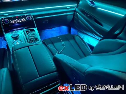 제네시스 GV80 순정연동 엠비언트 라이트 시공후기! 화려한 색감으로 물들인 실내를 경험해보세요! / 안산,시흥,화성
