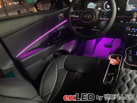 아반떼 CN7 순정 연동 엠비언트 시공으로 이질감 없는 실내 무드등을 도전해보세요! / 안산,시흥,화성