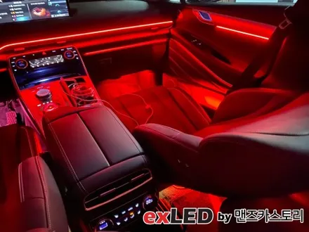 제네시스 GV80 순정연동 엠비언트 라이트 시공후기! 화려한 색감으로 물들인 실내를 경험해보세요! / 안산,시흥,화성
