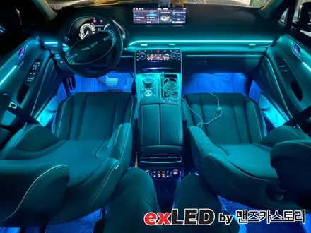 제네시스 GV80 순정연동 엠비언트 라이트 시공후기! 화려한 색감으로 물들인 실내를 경험해보세요! / 안산,시흥,화성