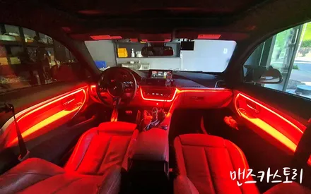 bmw 4시리즈 420d 쿠페 엠비언트 매립형 비노출 무드조명으로 실내 연출하기 [맨즈카스토리] / 안산,시흥,화성