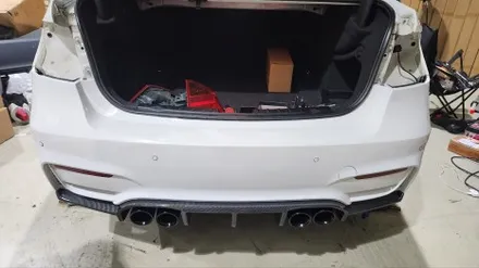 BMW F30 3시리즈 M3 리어 범퍼 + 카본 디퓨저 + 듀얼 M3 배기 튜닝 / 경기 시흥 군자로