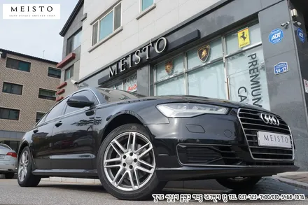 아우디A6 실내랩핑 3M 사틴 화이트알루미늄 시공 후 모습