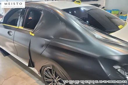 BMW320i 랩핑 에이버리 사틴블랙락그레이 전체시공 / 성남시 중원구 여수동