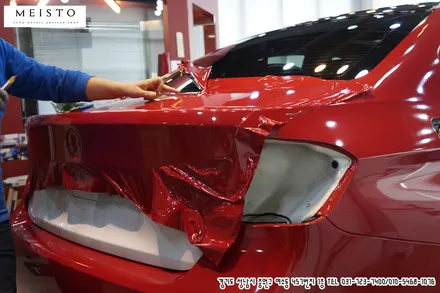 BMW320D 전체랩핑 3M 유광 레드메탈릭 / 성남시 중원구 여수동