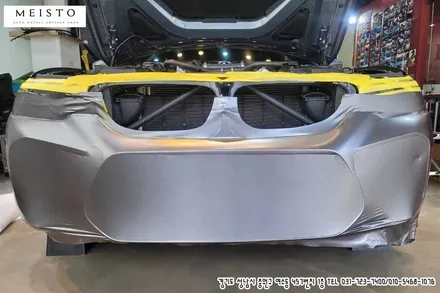 BMW M5랩핑 3M 사틴다크그레이 전체 및 블랙유광 포인트 시공 / 성남시 중원구 여수동