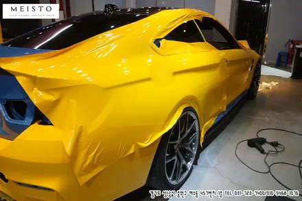 BMWM4 랩핑제거 및 오라칼 골든옐로우 전체랩핑 / 성남시 중원구 여수동