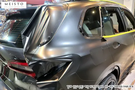 BMWX5 사틴블랙 전체랩핑 및 블랙유광 크롬죽이기 시공 / 성남시 중원구 여수동