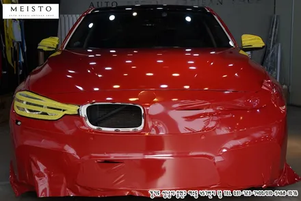 BMW320D 전체랩핑 3M 유광 레드메탈릭 / 성남시 중원구 여수동