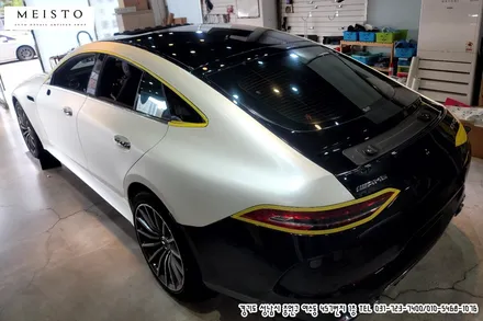 벤츠 GT43AMG 3M 사틴화이트 펄 전체랩핑 / 성남시 중원구 여수동