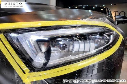 벤츠 CLS450 차량 랩핑제거 후 사틴블랙 랩핑 / 성남시 중원구 여수동