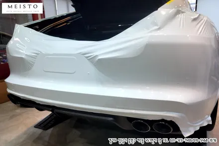 포르쉐 파나메라4 하이브리드 랩핑 고광택 LB 화이트유광 필름 시공 / 성남시 중원구 여수동