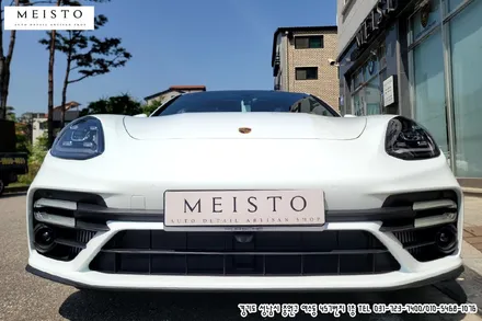 포르쉐 파나메라4 하이브리드 랩핑 고광택 LB 화이트유광 필름 시공 / 성남시 중원구 여수동
