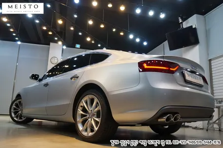 아우디A5 sport 랩핑제거 후 사틴화이트알루미늄 전체랩핑 / 성남시 중원구 여수동