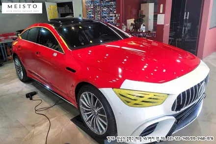 벤츠 GT 43AMG 랩핑 에이버리 카마인레드 시공 / 성남시 중원구 여수동