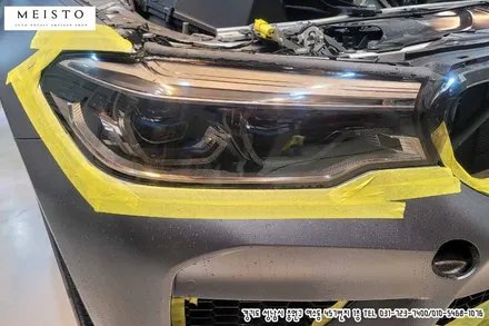 BMW M5랩핑 3M 사틴다크그레이 전체 및 블랙유광 포인트 시공 / 성남시 중원구 여수동
