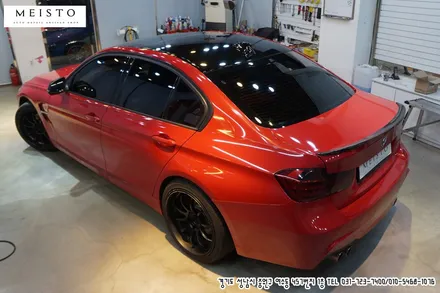BMW320D 전체랩핑 3M 유광 레드메탈릭 / 성남시 중원구 여수동