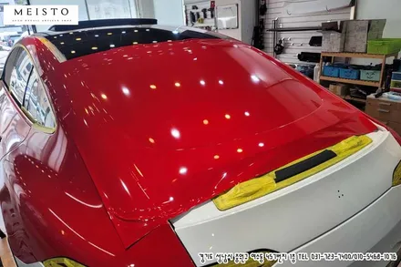 벤츠 GT 43AMG 랩핑 에이버리 카마인레드 시공 / 성남시 중원구 여수동