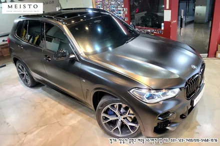 BMWX5 사틴블랙 전체랩핑 및 블랙유광 크롬죽이기 시공 / 성남시 중원구 여수동